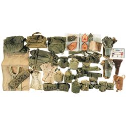 Large Grouping of U.S. Military Canvas Gear, Medals and Patches