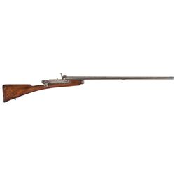 Engraved Belgian Thumb Trigger Double Barrel 16 Gauge Pinfire Shotgun