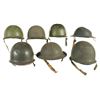 Image 1 : Seven American Military Helmets, Including Two Fixed Bale M1 Helmets