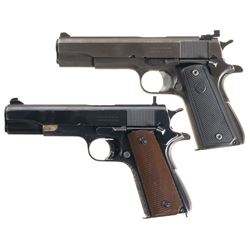 Two Semi-Automatic Pistols -A) U.S. Remington Rand Model 1911A1 Pistol with Laser Sight