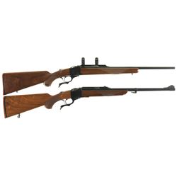 Two Ruger Single Shot Falling Block Rifles -A) Early Production Serial Number "125" Ruger No. 1 (1-B