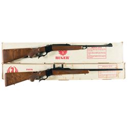 Two Ruger Single Shot Falling Block Rifles with Boxes -A) California Highway Patrolman Edition No. 1