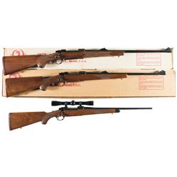 Three Ruger Bolt Action Rifles -A) Ruger M77 Rifle with Box and Employee Letter