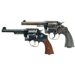 Collector's Lot of Two Double Action Revolvers -A) British Proofed Colt New Service Revolver in .455