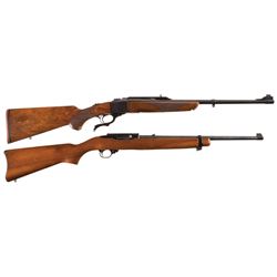Two Ruger Sporting Longarms -A) Ruger No. 1 Light Sporter Single Shot Falling Block Rifle