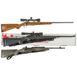 Three Ruger Bolt Action Long Guns -A) Ruger Model 77/22 All-Weather Rifle with Scope