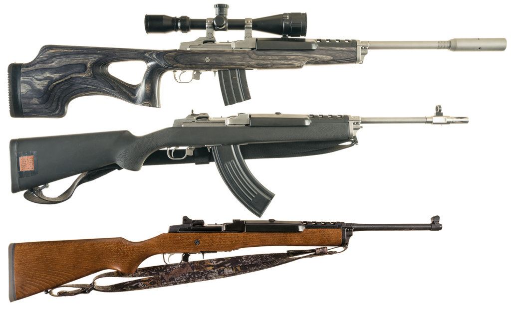 Three Ruger Semi-Automatic Sporting Rifles -A) Ruger Mini 14 Target ...