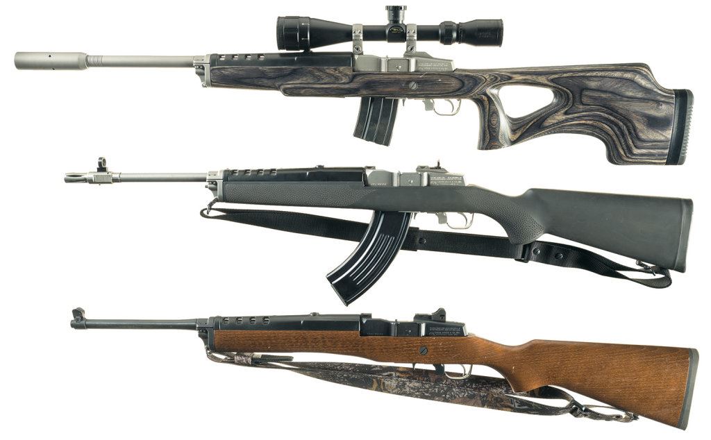 Three Ruger Semi-Automatic Sporting Rifles -A) Ruger Mini 14 Target ...