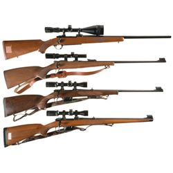 Four Bolt Action Rifles with Scopes -A) Ruger Model M77 Rifle