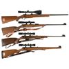 Image 1 : Four Bolt Action Rifles with Scopes -A) Ruger Model M77 Rifle
