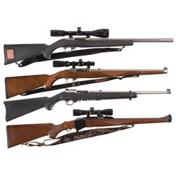 Four Ruger Sporting Longarms -A) Ruger 10/22 Semi-Automatic Rifle with Scope