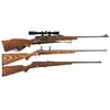 Image 1 : Three Bolt Action Rifles -A) Remington Model 788 Rifle with Scope
