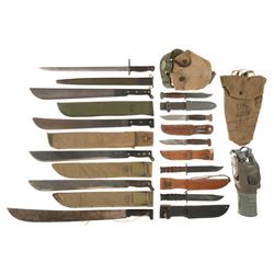 Group of American Military Items Including Edged Weapons