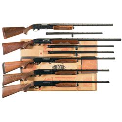 Five Shotguns -A) Engraved Remington Model 870TC Slide Action Shotgun with Extra Barrel