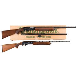 Two Engraved Remington Model 1100 Semi-Automatic Shotguns with Boxes -A) Remington Model 1100 LT-20 