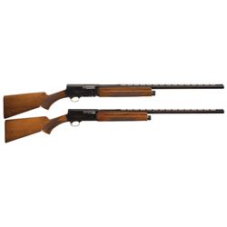 Two Engraved Belgian Browning Semi-Automatic Shotguns -A) Browning Light 12 Shotgun