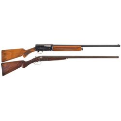 Two Shotguns -A) Engraved Belgian Browning Auto 5 Semi-Automatic Shotgun