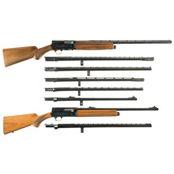 Two Belgian Browning Semi-Automatic Shotguns -A) Browning Sweet Sixteen Shotgun with Five Browning B