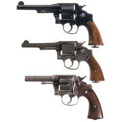 Three Double Action Military Revolvers -A) Smith & Wesson Brazilian Contract Model 1917 Revolver