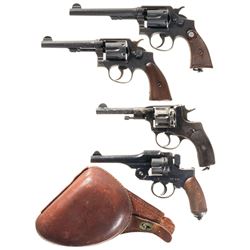 Four Double Action Revolvers -A) Smith & Wesson Model 1905 Military & Police 4th Change Revolver