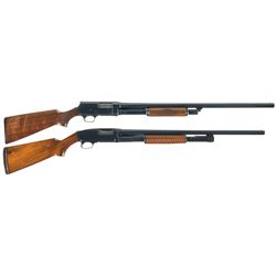 Two Sporting Slide Action Shotguns -A) Stevens Shotgun