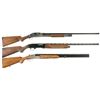 Image 1 : Three Shotguns -A) Winchester Model 97 Slide Action Shotgun