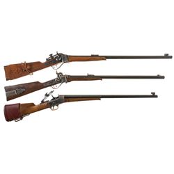 Three Reproduction Single Shot Rifles -A) Pedersoli Model 1874 Sharps Falling Block Rifle