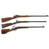 Image 1 : Three Reproduction Single Shot Rifles -A) Pedersoli Model 1874 Sharps Falling Block Rifle