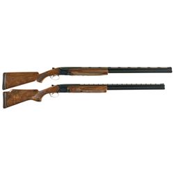 Two Engraved Belgian Browning Superposed Shotguns -A) Browning Superposed Lightning Trap Shotgun