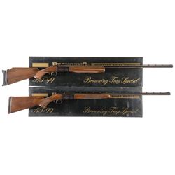 Two Engraved Browning BT-99 Single Barrel Trap Shotguns with Boxes -A) Browning BT-99 Shotgun