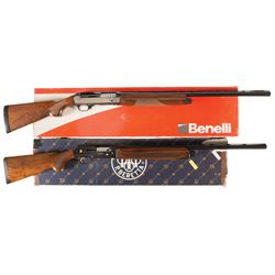 Two Semi-Automatic Shotguns with Boxes -A) Engraved Benelli Black Eagle Shotgun