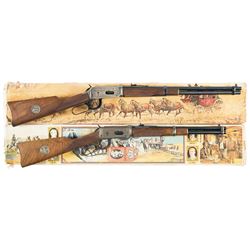 Two Winchester Commemorative Lever Action Longarms -A) Winchester Model 94 Wells Fargo & Co. Carbine