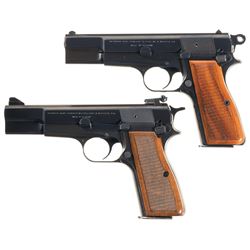 Two Belgian Browning Semi-Automatic Pistols -A) Browning High Power Pistol