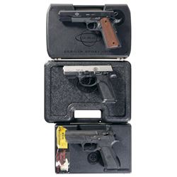 Three Semi-Automatic Sporting Pistols with Cases -A) German Sports Group Model 1911 Sport Pistol wit