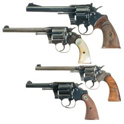 Four Colt Double Action Revolvers -A) Colt Officer's Model Match Revolver