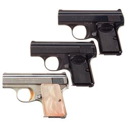 Three Belgian Baby Browning Semi-Automatic Pistols -A) Baby Browning Pistol