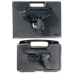 Two Semi-Automatic Pistols with Cases -A) Walther/I.W.I. UZI Pistol