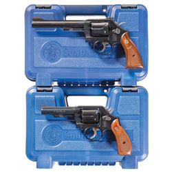 Two Smith & Wesson Double Action Revolvers with Cases -A) S&W Model 17-9 Revolver