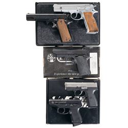Five Semi-Automatic Pistols -A) Action Arms AT84S Pistol with Case