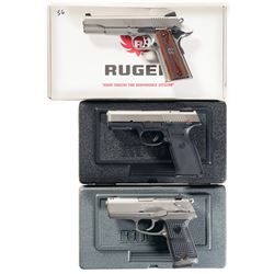 Three Ruger Semi-Automatic Pistols with Cases -A) Ruger SR-1911 Pistol with Box