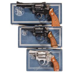 Three Smith & Wesson Double Action Revolvers with Boxes -A) S&W Model 15-3 Revolver