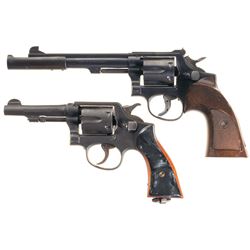 Two Smith & Wesson Double Action Revolvers -A) S&W K38 Revolver