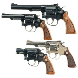 Four Smith & Wesson Double Action Revolvers -A) S&W Model 17-5 Revolver