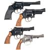 Image 2 : Four Smith & Wesson Double Action Revolvers -A) S&W Model 19-4 Revolver