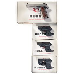 Four Ruger Semi-Automatic Pistols with Boxes -A) Ruger Model SR1911 Pistol