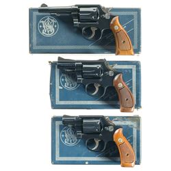Three Smith & Wesson Double Action Revolvers with Boxes -A) S&W Model 10-5 Revolver