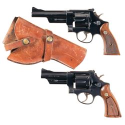 Two Smith & Wesson Double Action Revolvers -A) S&W Pre-Model 27 357 Magnum Revolver with Holster