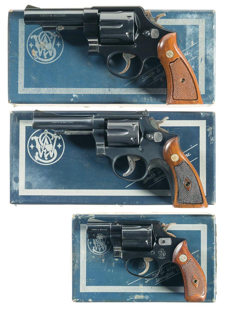 Three Smith & Wesson Double Action Revolvers with Boxes -A) S&W Model ...