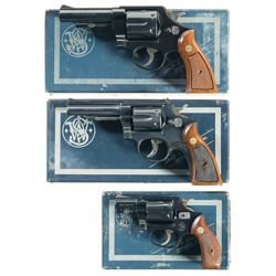 Three Smith & Wesson Double Action Revolvers with Boxes -A) S&W Model 58 Revolver