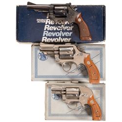 Three Smith & Wesson Double Action Revolvers with Boxes -A) S&W Model 51 Revolver